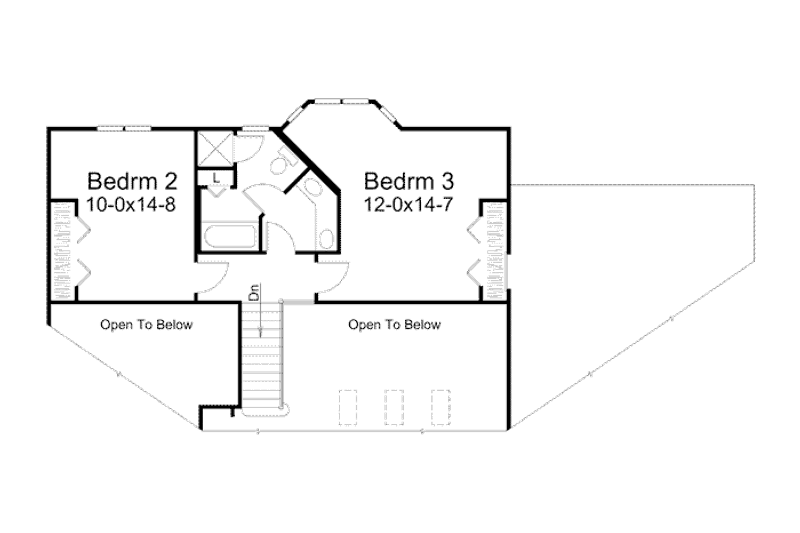 Dream House Plan - Floor Plan - Upper Floor for Traditional House Plan #57-445 - 3 bed, 2.5 bath