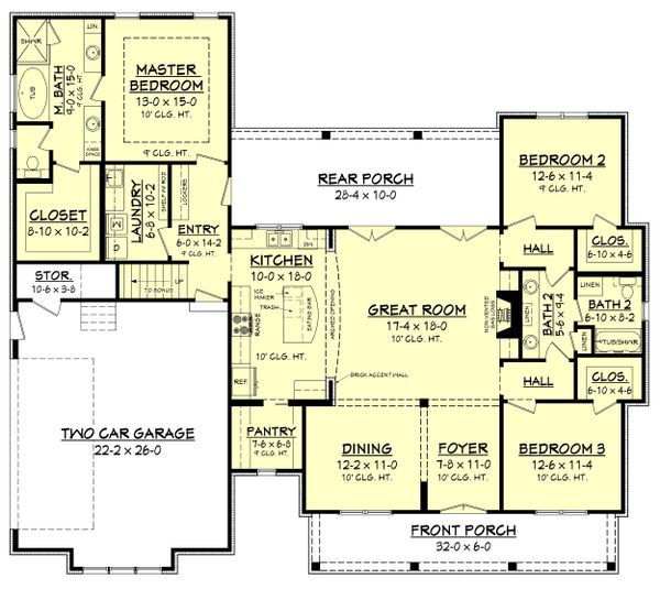 Farmhouse Floor Plan - Main Floor Plan #430-164