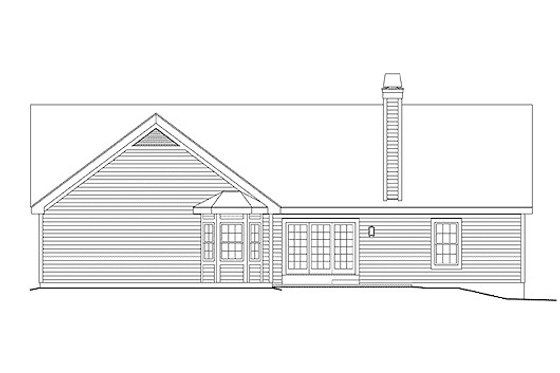 Exterior - Rear Elevation for Southern House Plan #57-325 - 3 bed, 3 bath