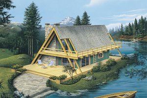 Cabin Exterior - Front Elevation Plan #57-502