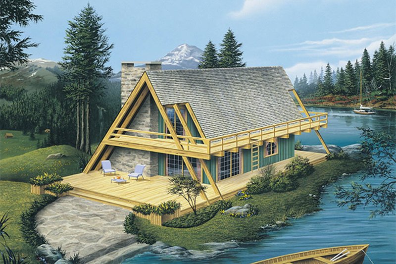 Dream House Plan - Cabin Exterior - Front Elevation Plan #57-502