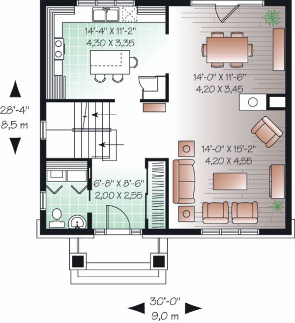 House Plan Design - Traditional Floor Plan - Main Floor Plan #23-738