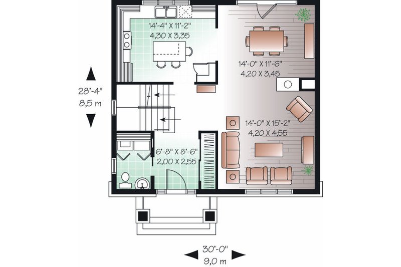 Dream House Plan - Floor Plan - Main Floor for Traditional House Plan #23-738 - 3 bed, 1.5 bath