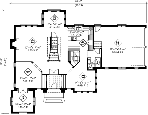 European Floor Plan - Main Floor Plan #25-224