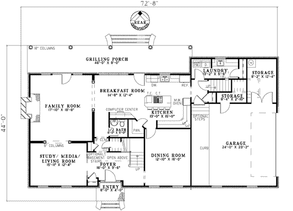 Southern Floor Plan - Main Floor Plan #17-2187