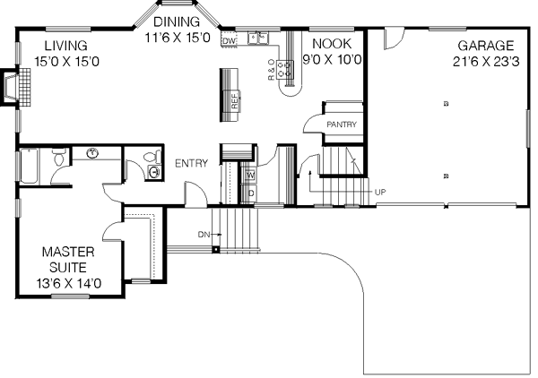 House Plan Design - Traditional Floor Plan - Main Floor Plan #60-450