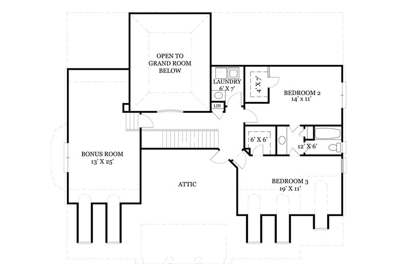 Home Plan - Floor Plan - Upper Floor for Classical House Plan #119-284 - 4 bed, 3 bath