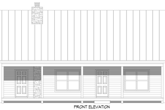 Exterior - Front Elevation 7 for Country House Plan #932-1420 - 2 bed, 2 bath
