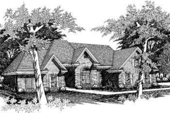 Exterior - Front Elevation for European House Plan #329-121 - 5 bed, 3 bath