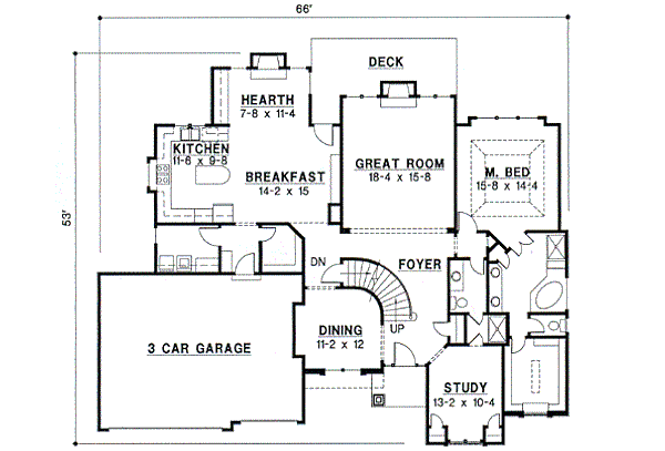 Traditional Floor Plan - Main Floor Plan #67-305