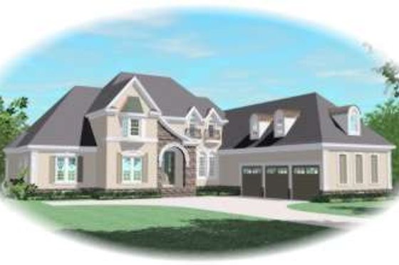 Exterior - Front Elevation for European House Plan #81-1330 - 3 bed, 3.5 bath