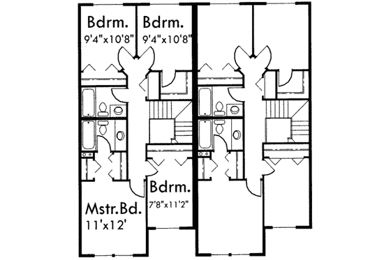 Floor Plan - Upper Floor for Traditional House Plan #303-355 - 4 bed, 2.5 bath