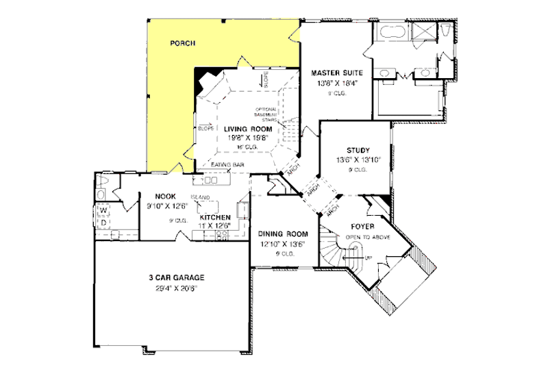 House Design - Floor Plan - Main Floor for Traditional House Plan #20-177 - 4 bed, 3.5 bath