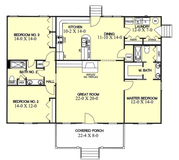 Architectural House Design - Ranch Floor Plan - Other Floor Plan #44-104