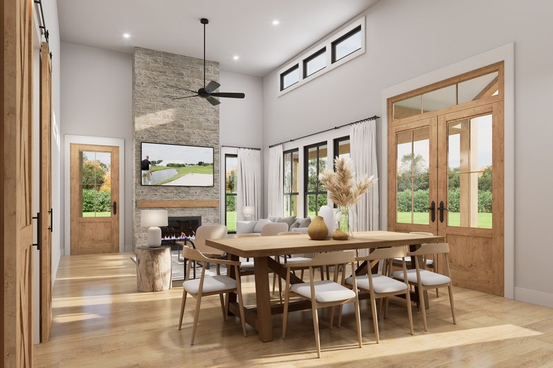 House Blueprint - Interior - Dining Room 2 for Barndominium House Plan #1074-116 - 3 bed, 2 bath