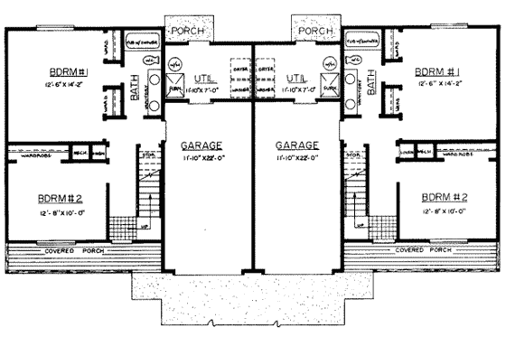 Floor Plan - Main Floor for Traditional House Plan #303-300 - 2 bed, 1.5 bath