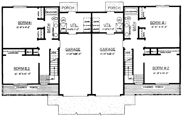Floor Plan - Main Floor for Traditional House Plan #303-300 - 2 bed, 1.5 bath