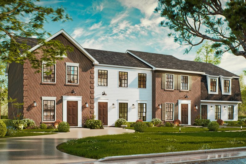 House Blueprint - Exterior - Front Elevation 3 for Modern House Plan #54-646 - 8 bed, 4 bath