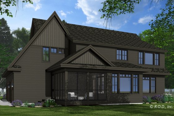 Exterior - Rear Elevation for Craftsman House Plan #51-1267 - 4 bed, 3.5 bath