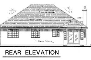 Exterior - Rear Elevation for Traditional House Plan #18-183 - 3 bed, 2 bath