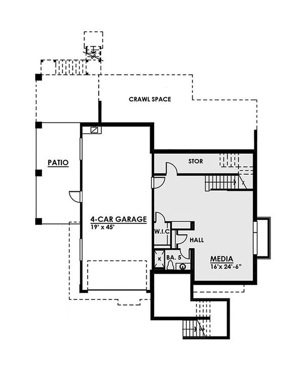 Home Plan - Contemporary Floor Plan - Lower Floor Plan #1066-37
