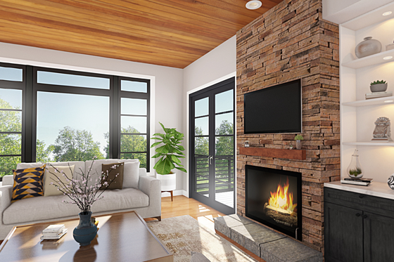 Interior - Family Room 1 for Prairie House Plan #48-1048 - 4 bed, 3 bath