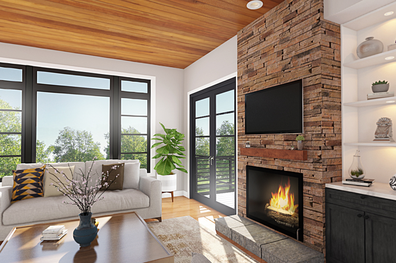 Home Plan - Interior - Family Room 1 for Prairie House Plan #48-1048 - 4 bed, 3 bath