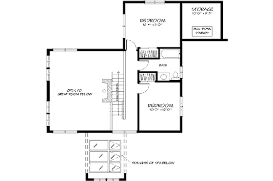 Floor Plan - Upper Floor for Contemporary House Plan #320-395 - 3 bed, 3 bath