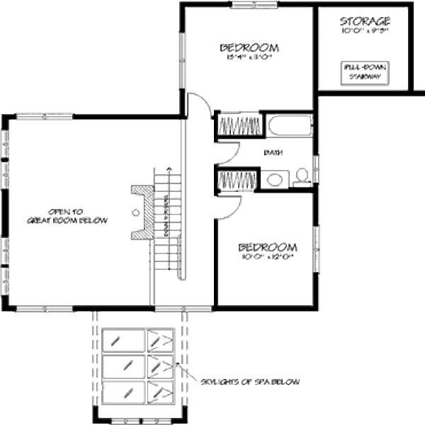 Contemporary Floor Plan - Upper Floor Plan #320-395
