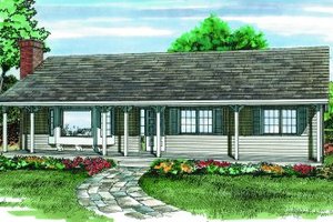 Ranch Exterior - Front Elevation Plan #47-201