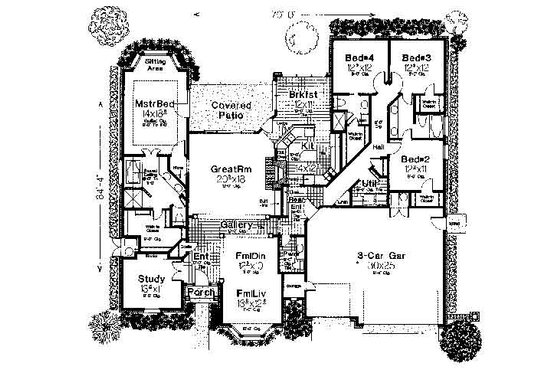 Floor Plan - Main Floor for Colonial House Plan #310-720 - 4 bed, 3.5 bath