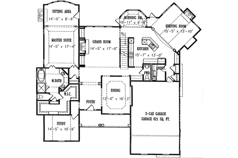 Dream House Plan - Floor Plan - Main Floor for European House Plan #54-167 - 4 bed, 3.5 bath