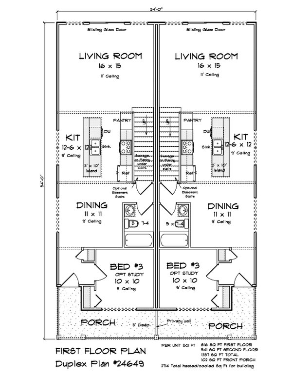 Home Plan - Floor Plan - Main Floor for Traditional House Plan #513-2442 - 3 bed, 3 bath