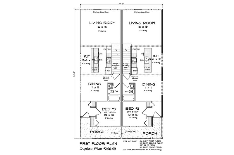 Home Plan - Floor Plan - Main Floor for Traditional House Plan #513-2442 - 3 bed, 3 bath