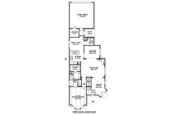 Floor Plan - Main Floor for European House Plan #81-13640 - 3 bed, 2.5 bath