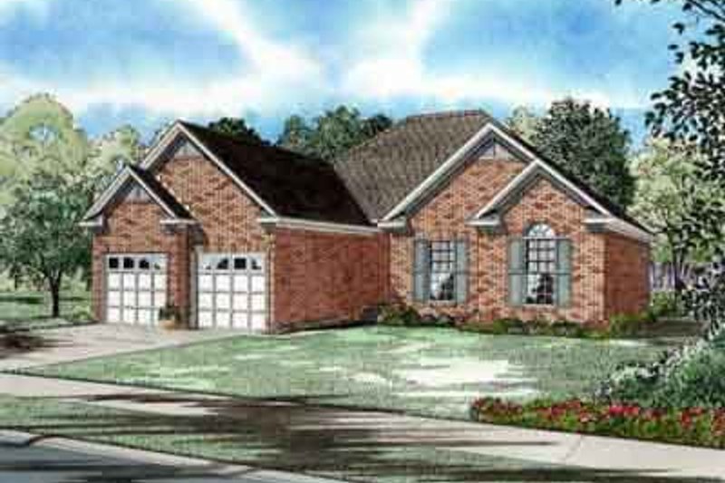 European Style House Plan - 3 Beds 2 Baths 1472 Sq/Ft Plan #17-193