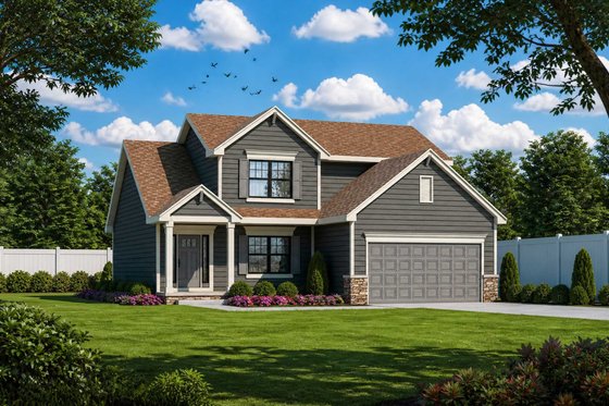 Exterior - Front Elevation 4 for Traditional House Plan #20-2394 - 4 bed, 3 bath
