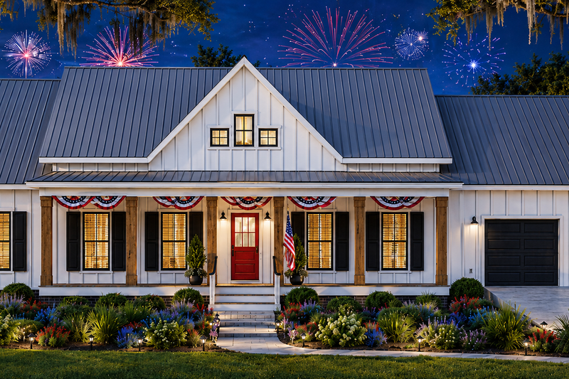 House Blueprint - Exterior - Front Elevation 4 for Farmhouse House Plan #44-313 - 3 bed, 2 bath