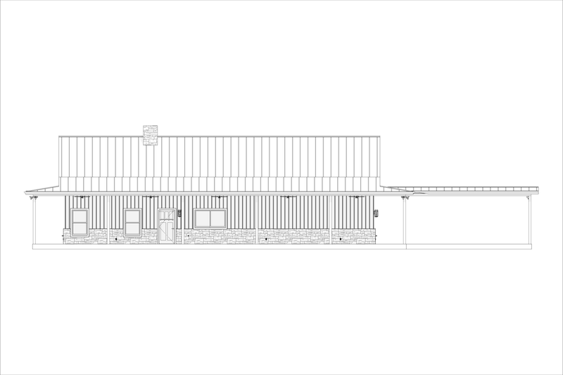 House Design - Exterior - Rear Elevation 1 for Ranch House Plan #1127-3 - 3 bed, 2.5 bath