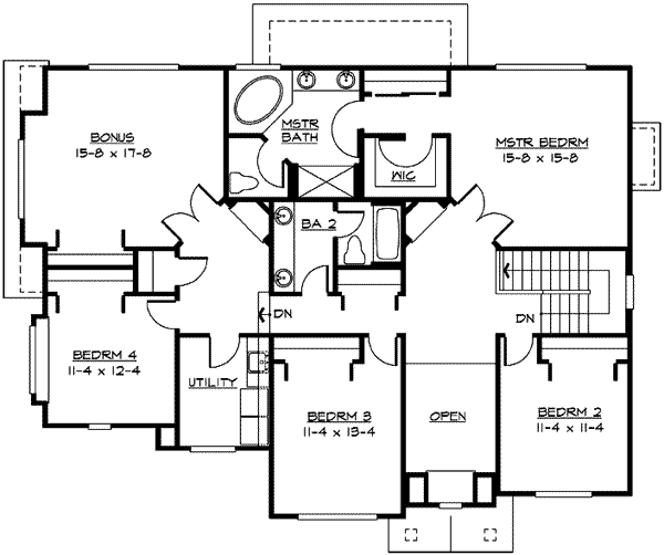 Home Plan - Craftsman Floor Plan - Upper Floor Plan #132-141