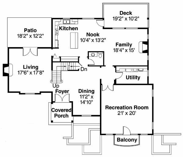 House Blueprint - European Floor Plan - Main Floor Plan #124-542