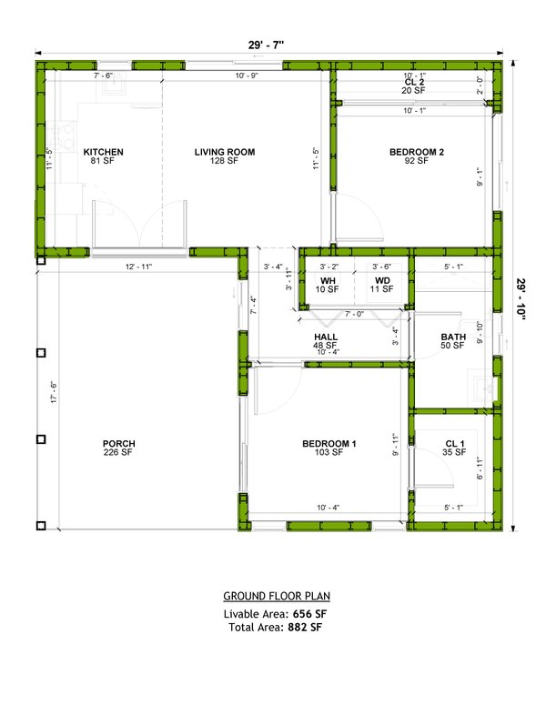 Cabin Floor Plan - Main Floor Plan #1106-118