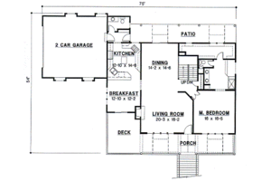 Floor Plan - Main Floor for Traditional House Plan #67-406 - 3 bed, 3 bath