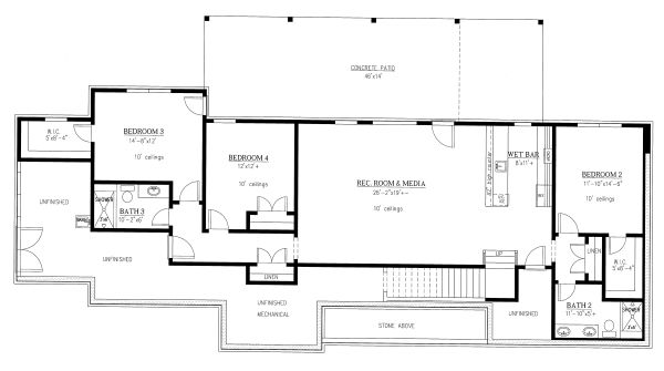 Craftsman Floor Plan - Lower Floor Plan #437-115