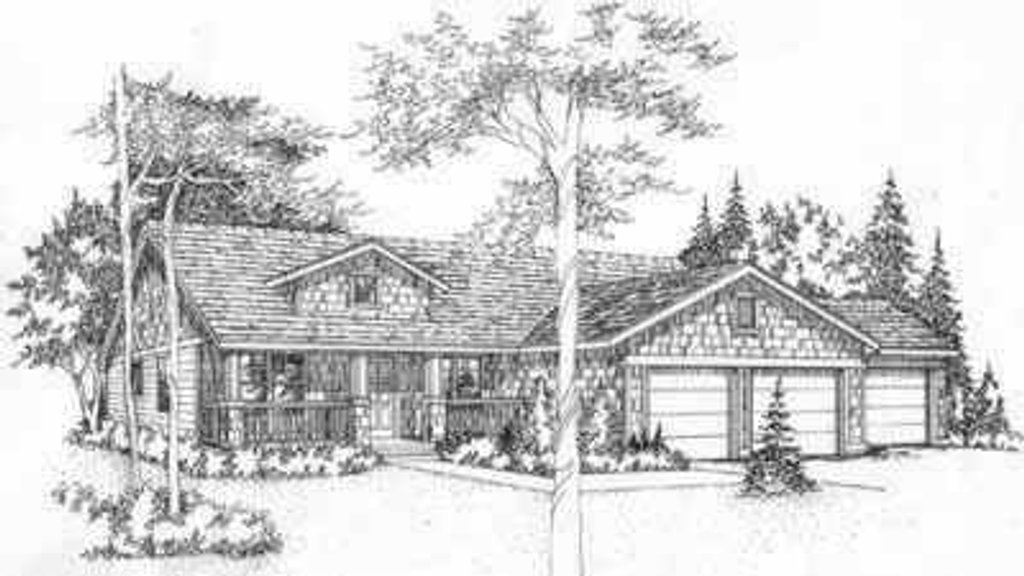 Exterior - Front Elevation 2 for Traditional House Plan #78-201 - 3 bed, 2 bath