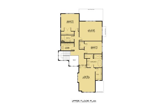 Floor Plan - Upper Floor for Modern House Plan #1066-203 - 4 bed, 3.5 bath