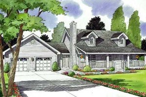Country Exterior - Front Elevation Plan #312-516