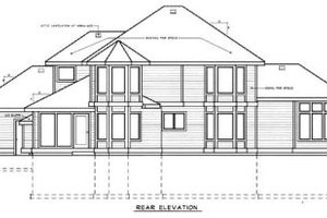 Exterior - Rear Elevation for Country House Plan #97-207 - 4 bed, 3 bath