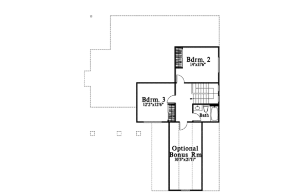 Floor Plan - Upper Floor for Traditional House Plan #78-210 - 3 bed, 2.5 bath