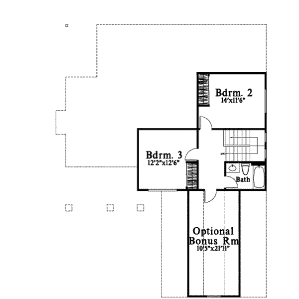 Traditional Floor Plan - Upper Floor Plan #78-210